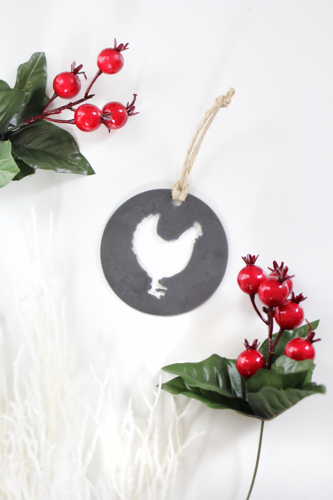 Chicken Christmas Tree Ornament Farmhouse Chicken Christmas Etsy