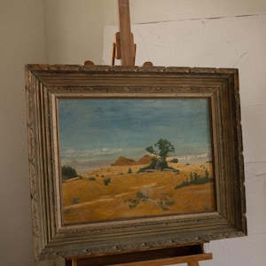 vintage desert landscape painting
