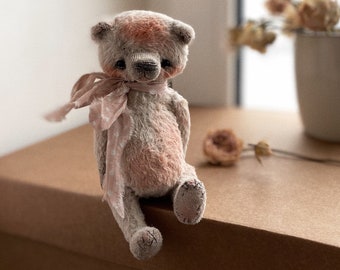 Artist teddy bear,little bear,memory bear toy, friend for blythe