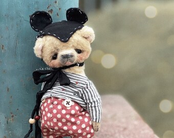 Stuffed teddy bear,  artist teddy bear, memory bear toy, christmas gift