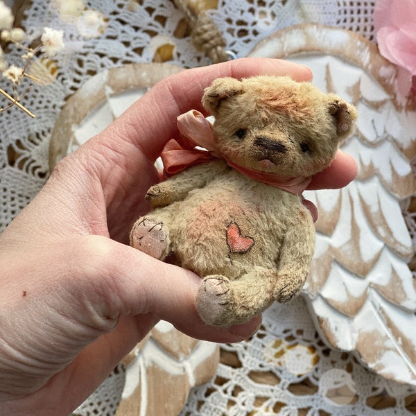 Little teddy bear, stuffed bear toy, memory bear toy for gift, friend for Blythe
