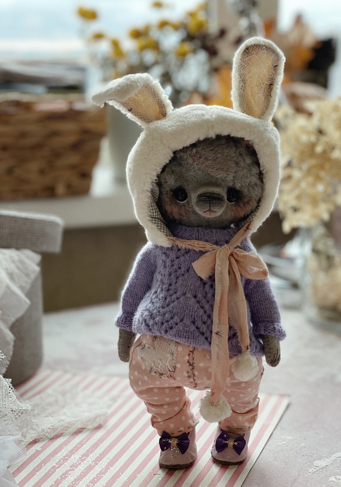 Художник чучело медведя фигурка плюшевого медведя кукла - Etsy
