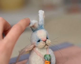 Artist teddy bunny, stuffed bunny, memory bunny toy, little bunny, for gift