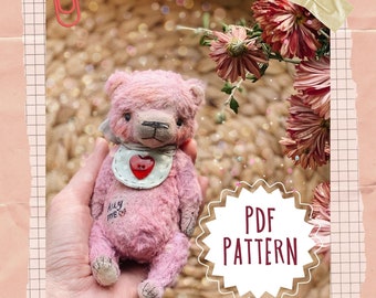 Sewing PATTERN PDF little stuffed bear, teddy bear pattern, easy bear pattern, toy pattern for adult