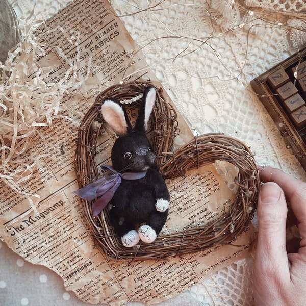 Kleiner gefüllter Hase, Künstlerteddy, Plüschtier, Miniaturhase, Puppenhauszubehör, Spielzeug für Blythe-Puppe