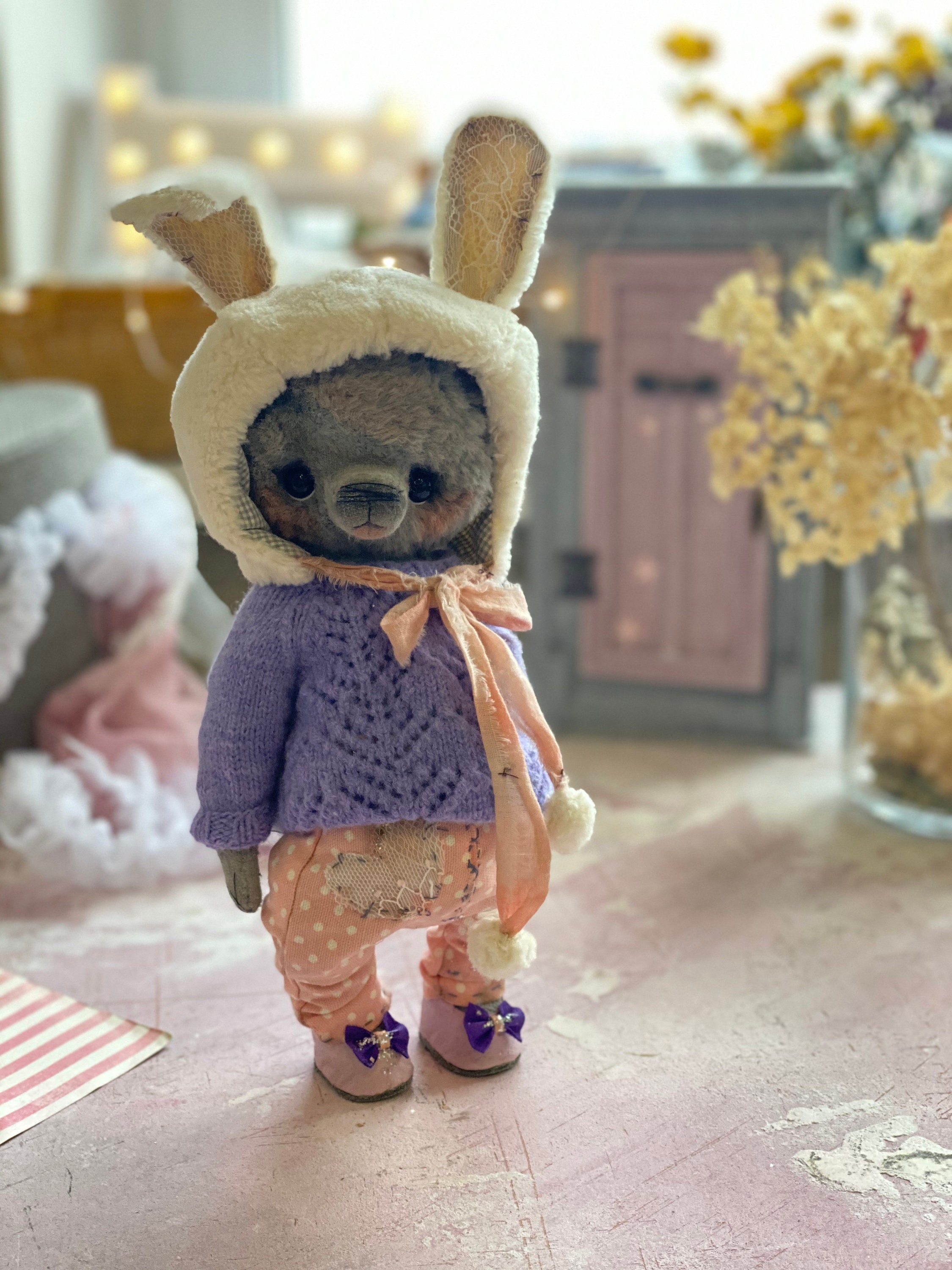 Художник чучело медведя фигурка плюшевого медведя кукла - Etsy