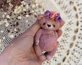 Tiny teddy bear, stuffed bear, memory bear toy, friend for Blythe, little bear toy