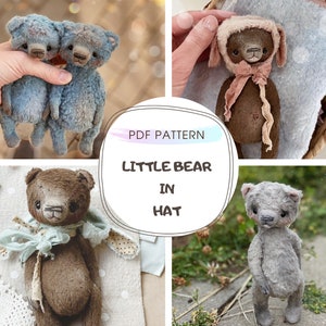 Sewing PATTERN PDF little stuffed bear, teddy bear pattern,  how make teddy bear, toy pattern for adult