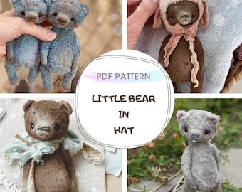 Sewing PATTERN PDF little stuffed bear, teddy bear pattern,  how make teddy bear, toy pattern for adult