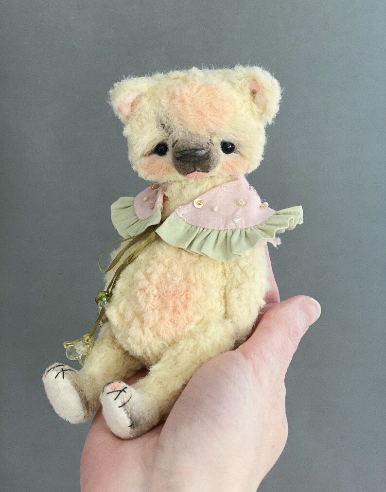 Stuffed teddy bear, Artist teddy bear toy, memory bear, bear for her, for gift zdjęcie 5