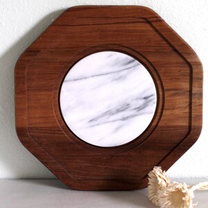 Marmeren snijplank - teak snijplank - kaasplank - marmerhout - teakhout - unieke snijplank - kaasplankje - keukenkunst - MCM