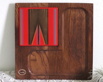 Tile and Oak board - Oak cutting board - cheese board - Midcentury - Oak wood - unique cutting board - cheese tray - kitchen art - MCM