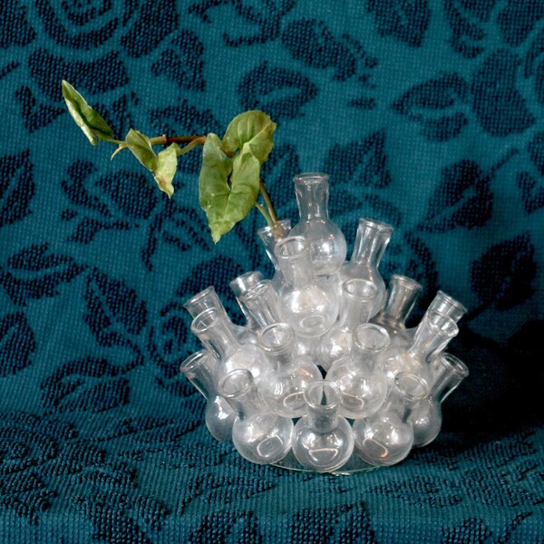 Floral Design 25 Glass Bud Vases - NEW Old Stock - unique plant starter or for bouquets - Floral Design Set - never used - propogation -gift