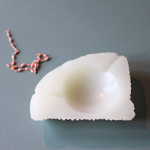 Asymmetrical ashtray - white ashtray - faux stone - incense burner - palo santo - heavy ashtray - stone dish - white dish - organic