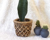 Medium rope planter Woven Basket - planter basket - natural basket - light brown - wicker planter - houseplant basket - boho basket - gift