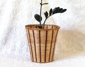Wicker Large Planter Basket - planter basket - trash can - boho planter - wicker planter - houseplant basket - bamboo basket - boho basket