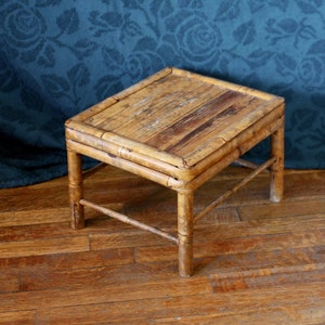 Bamboe kleine kruk - lattenkruk - kleine plantenstandaard - bamboe plantenstandaard - kamerplantkruk - bamboe kruk - klein platform - boho kruk