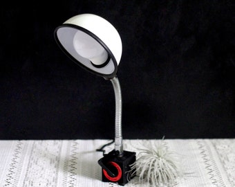 Small white metal Lamp - magnet light - desk light - office light - white lamp - white light -1980s lamp - retro lamp - office lamp - gift