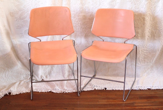 1970s Thomas Tolleson Krueger Chairs in Salmon Pink- Set of 2 - Etsy