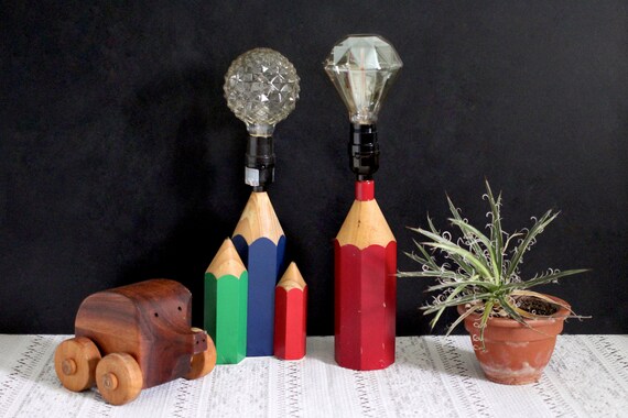 Pencil Lamp - Pop Art - Large Pencil - Red Pencil - Wood Lamp