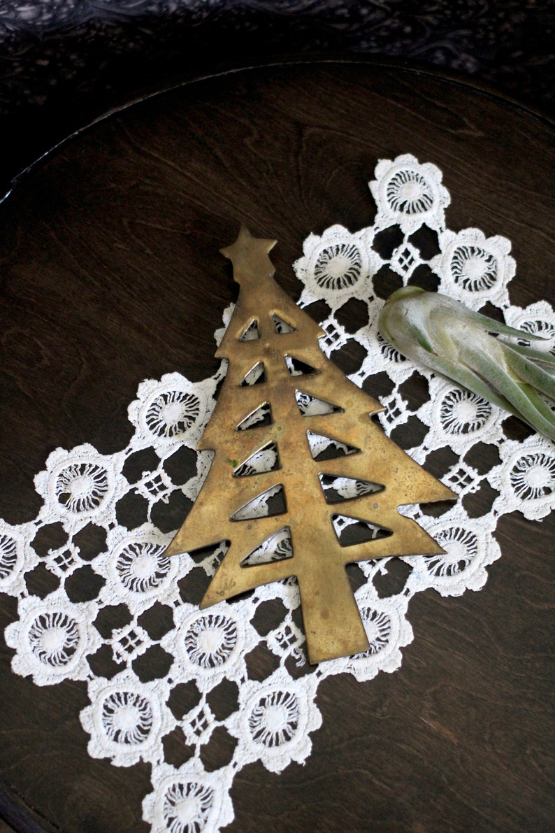 Brass Christmas Tree Brass Christmas Tree Trivet Brass Etsy