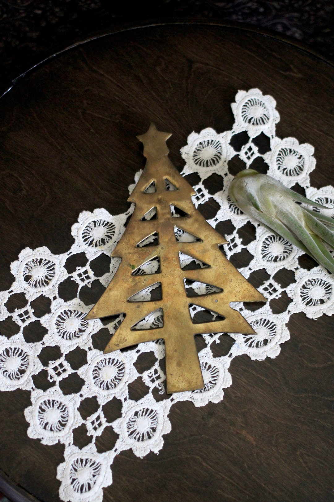 Brass Christmas Tree Brass Christmas Tree Trivet Brass Etsy