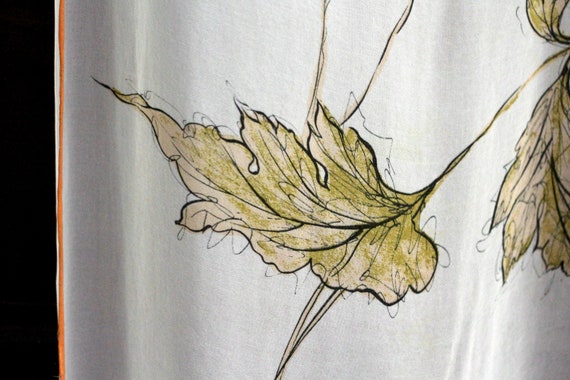 Flower and leaves scarf - graphic scarf - floral … - image 7