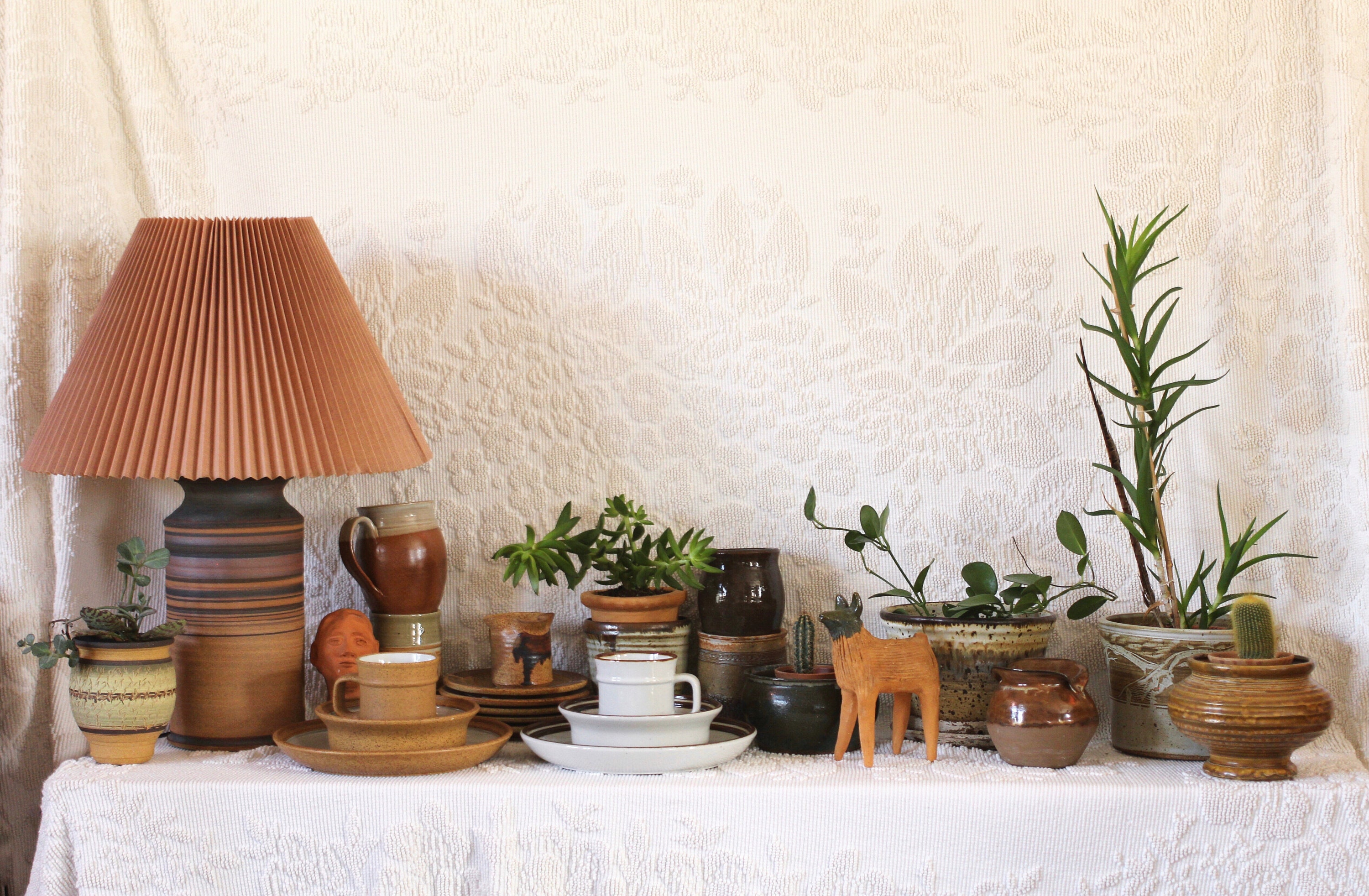 ブラウンの職人陶器製花瓶 - 折りたたみ式花瓶 - Etsy 日本
