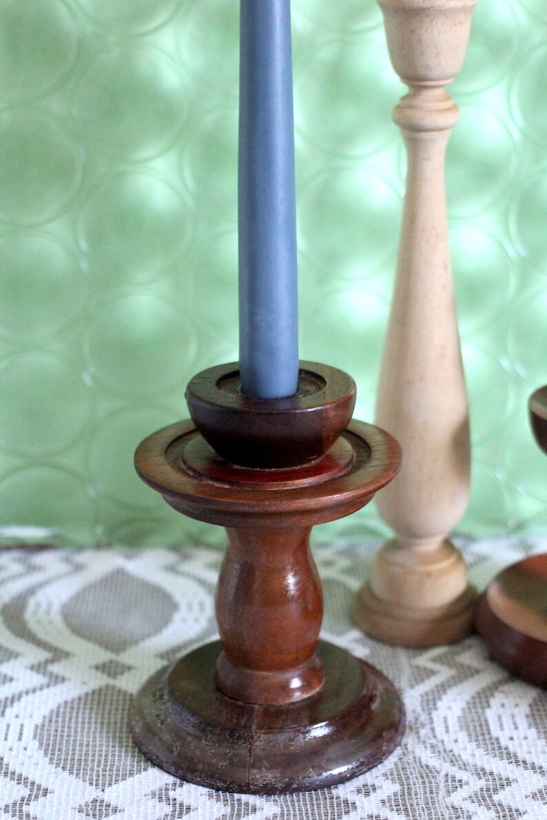 Set of 4 Wood Candlesticks Instant Collection Variety | Etsy