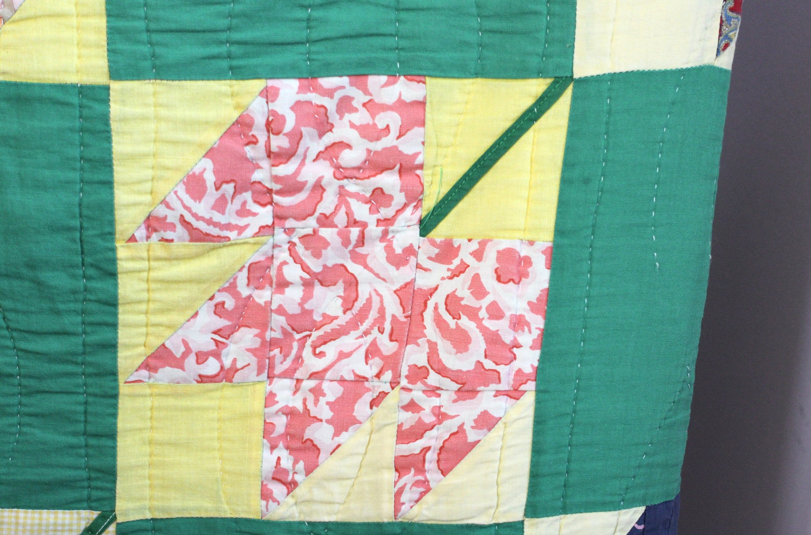 Vintage Maple Leaf Quilt Green and Yellow Quilt 1940s Etsy