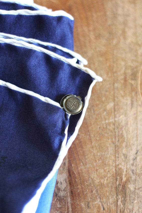 Raphael blue scarf - navy scarf - patterned scarf… - image 4