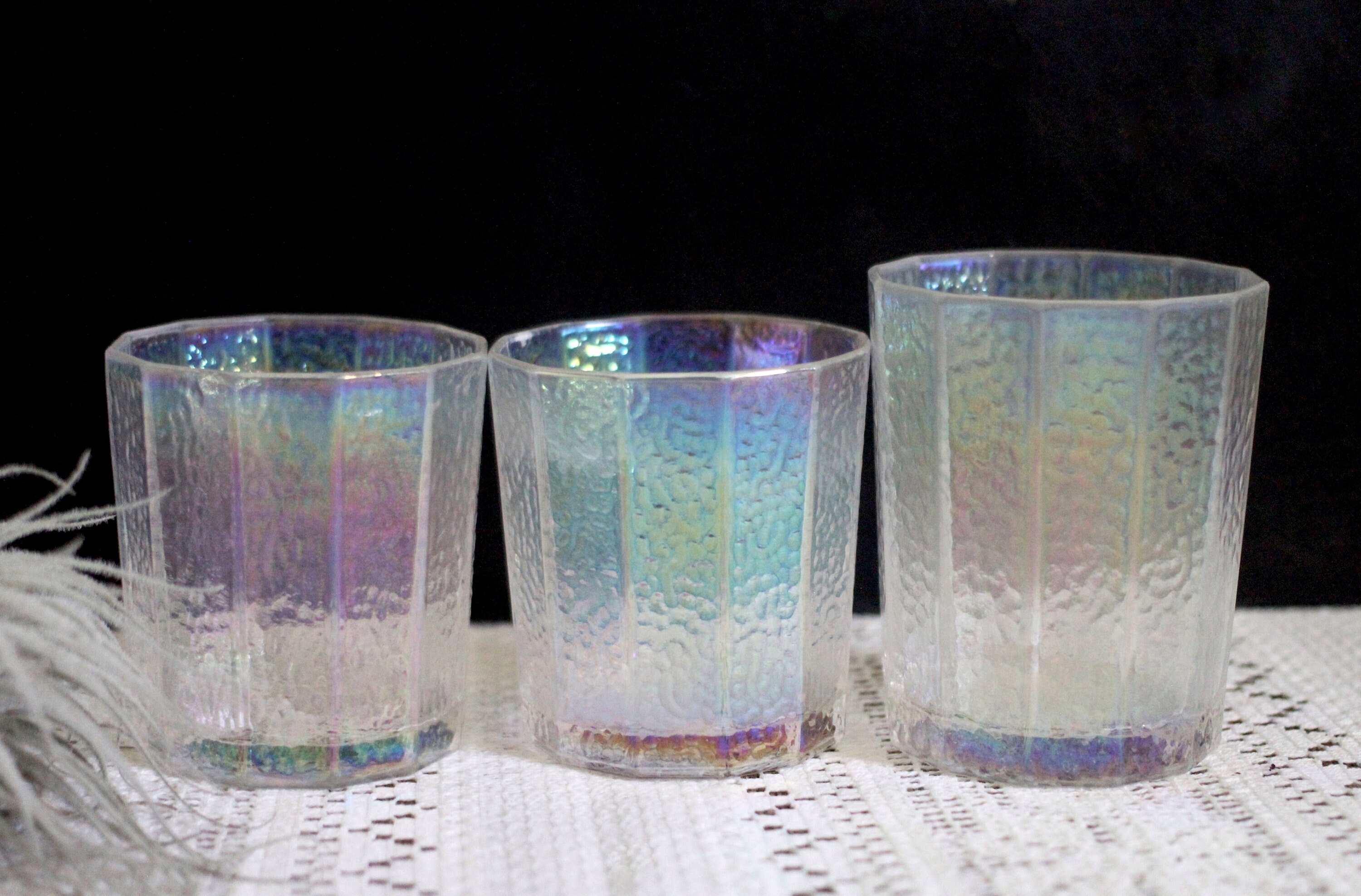 Iridescent Glass Iridescent Tumblers Drinking Glasses | Etsy