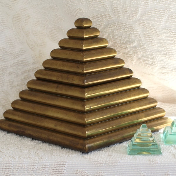 Large Brass Pyramid Secret Box