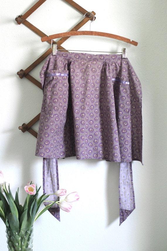 Purple Apron with flowers - Gardening or Kitchen … - image 1