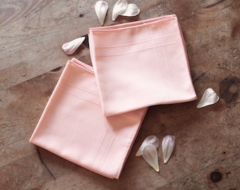 Set of 6 pink napkins - Peach napkins - pink linens - vintage napkins - large napkins - dinner napkins - cloth napkins - table napkins -gift