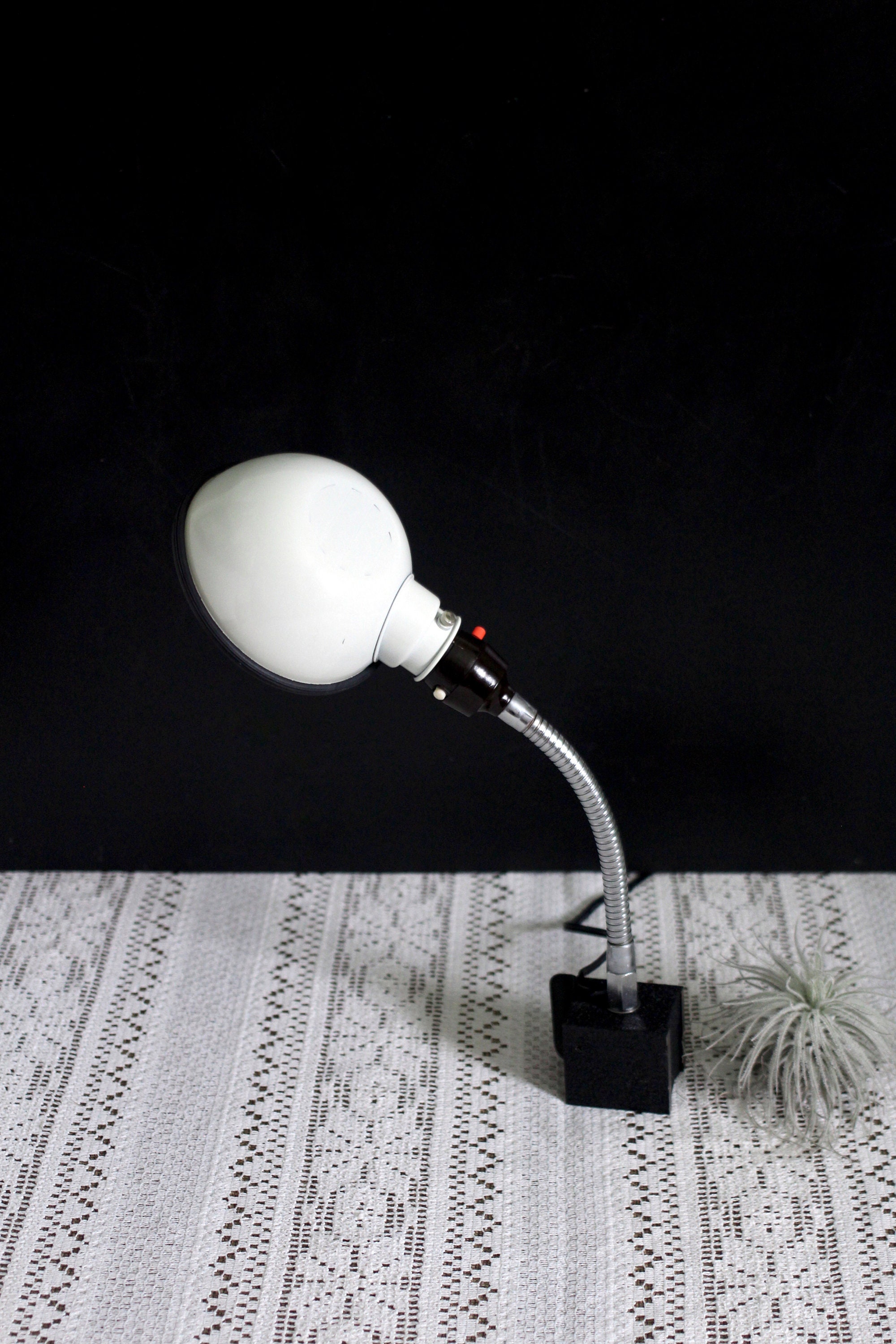 Small white metal Lamp light desk light office Etsy