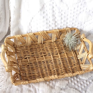 Woven Rectangle tray - tray basket - large tray - boho basket - reed basket - plant basket - blonde basket - display tray - boho gift
