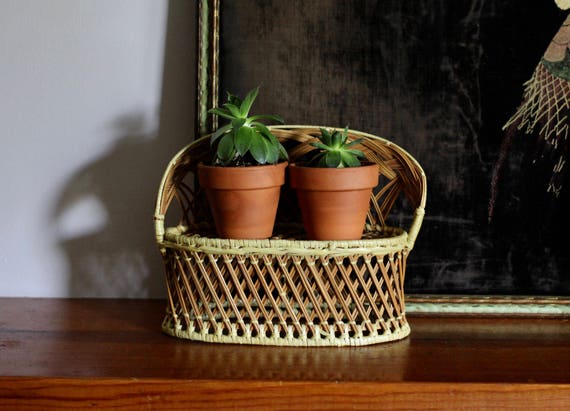 Mini Wicker Bench Dolls Or Plants Etsy