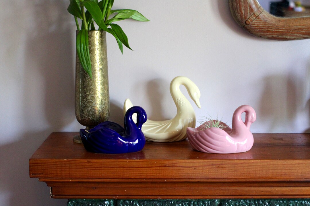 Choice of 3 Ceramic Swans Swan Collection 3 Swans Swan Dish Colored