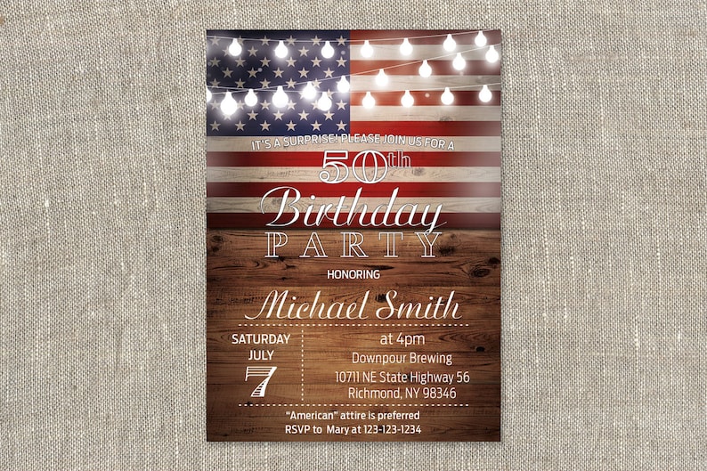 Patriotic Invitation, Rustic Birthday Invitation, Rustic American Birthday Invitation, Grownup Birthday Occasion, Printable electronic, 5x7 picture relating to Free Printable Patriotic Invitations referred to as Patriotic Invitation, Rustic Birthday Invitation, Rustic American Birthday Invitation, Grownup Birthday Bash, Printable electronic, 5x7