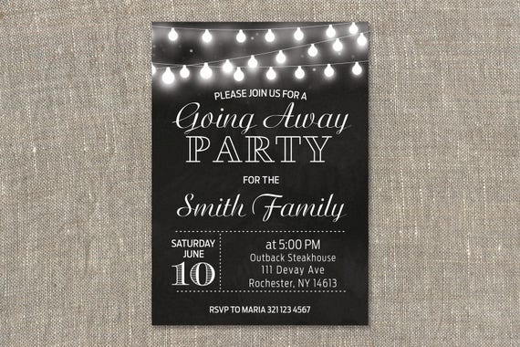 Going Away Party Invitations. Farewell Invite. Chalkboard | Etsy