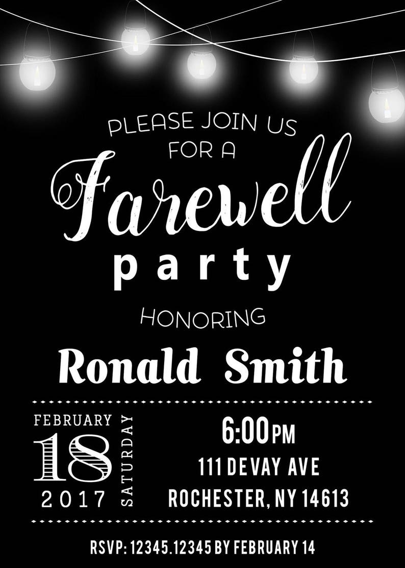 Farewell Invitation Farewell Party Invitation Farewell Etsy