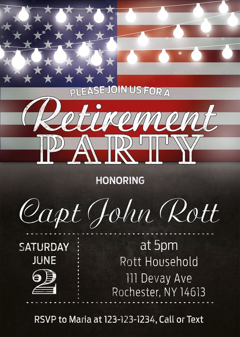 Military Retirement Party Invitation. Patriotic Invitation. Etsy
