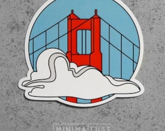 Karl the Fog Die Cut Sticker - Golden Gate Bridge - San Francisco - SF - Frisco - Bay Area - Laptop Sticker