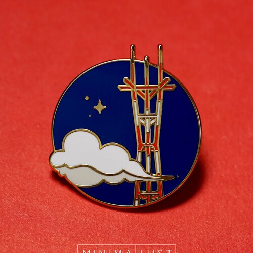 Sutro Enamel Lapel Pin Sutro Tower Twin Peaks San Etsy