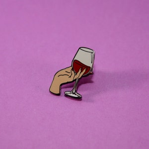 Fine Wine Enamel Lapel Pin - Wine - Red Wine