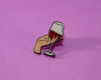 Fine Wine Enamel Lapel Pin - Wine - Red Wine