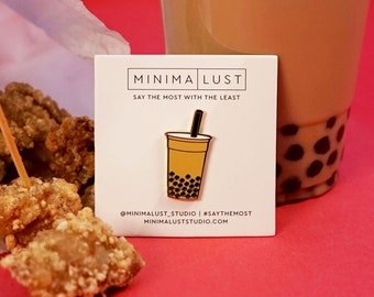 Milk Tea Boba Enamel Pin - Boba Pin