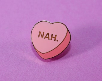 NAH. Candy Heart Curve - Conversation Heart Enamel Lapel Pin