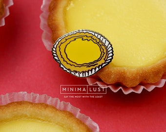Daan Taat Enamel Pin - Egg Custard Tart - Dim Sum